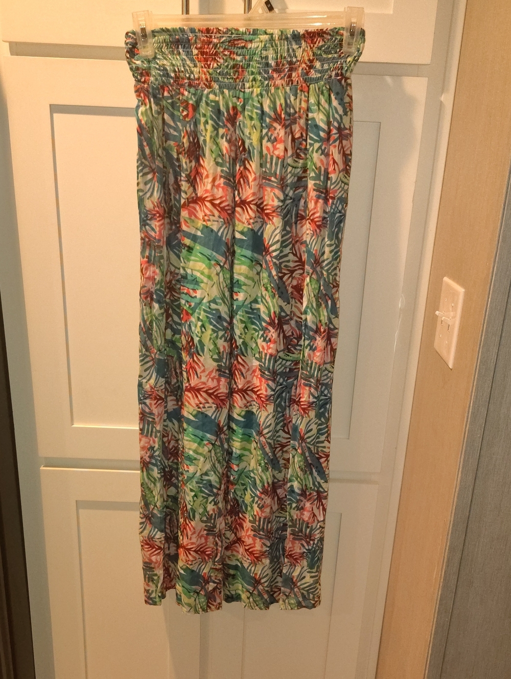 India Boutique One Size Wide-Leg Tropical Print Pull-On Pants - Green Multi